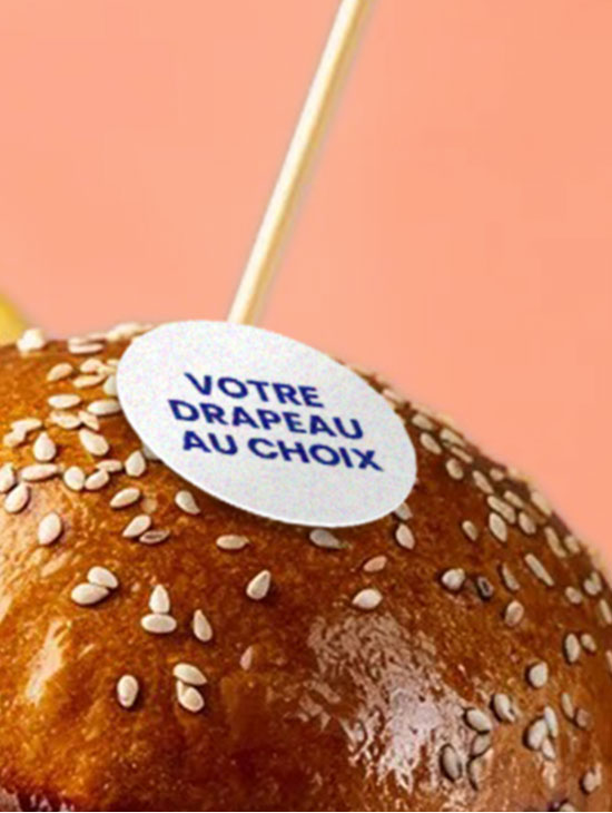 Drapeaux au choix comestible
