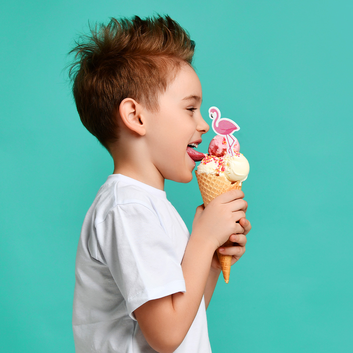 Glace avec pastille personnalis&eacute;e