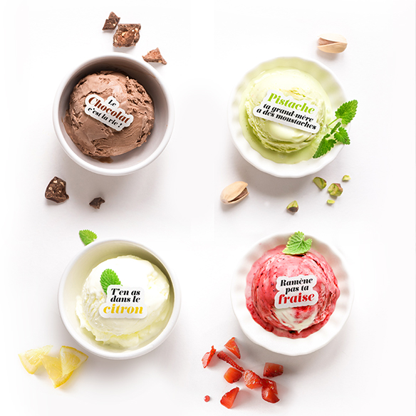 Glace avec pastille personnalis&eacute;e